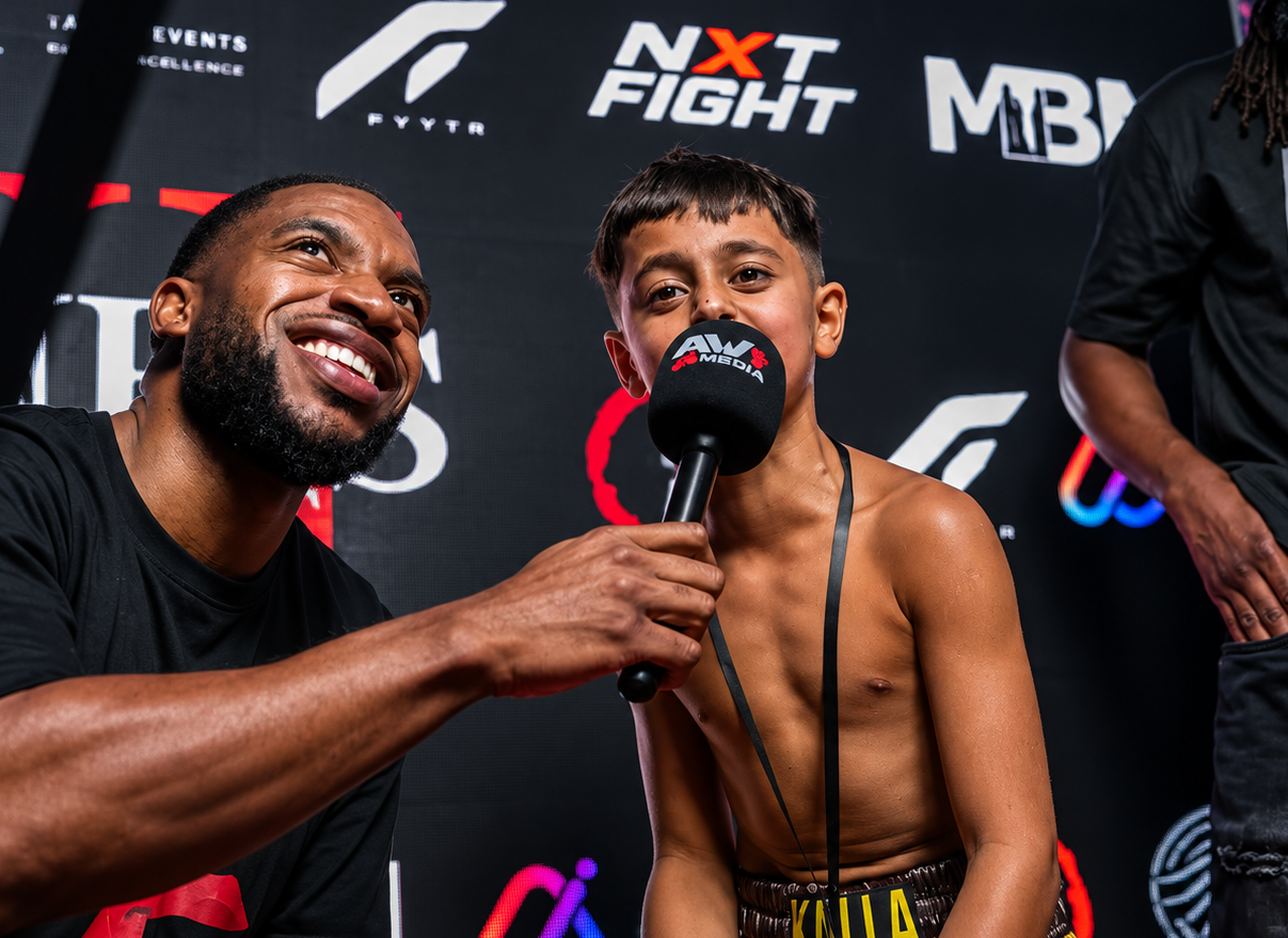 Saif Kalla interviewing with AW Media post his TKO. Photo Credit : YC Photos